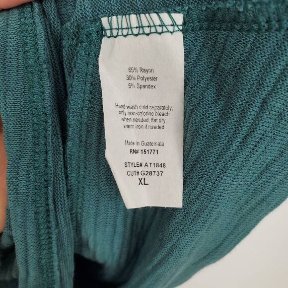 Heatherly NWT Women's Jerash Back Cross‎ Detail Teal Knit Top Size XL - Picture 3 of 6